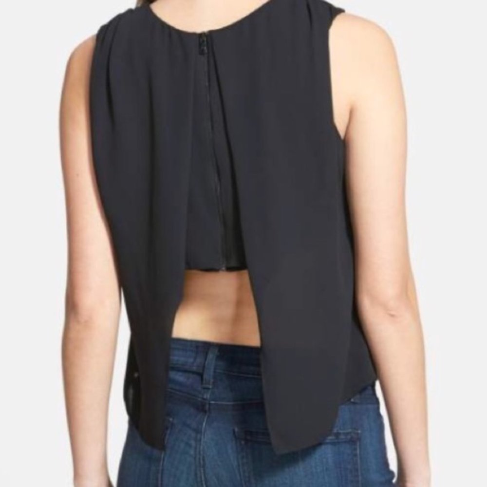 Sam Edelman Asymmetrical Chiffon Split Back Top B… - image 2